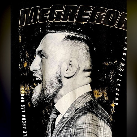 Mcgregor Conor Men’s Black Graphic Tee-Shirt Vegas Showtime Fight Size Small - Picture 2 of 3